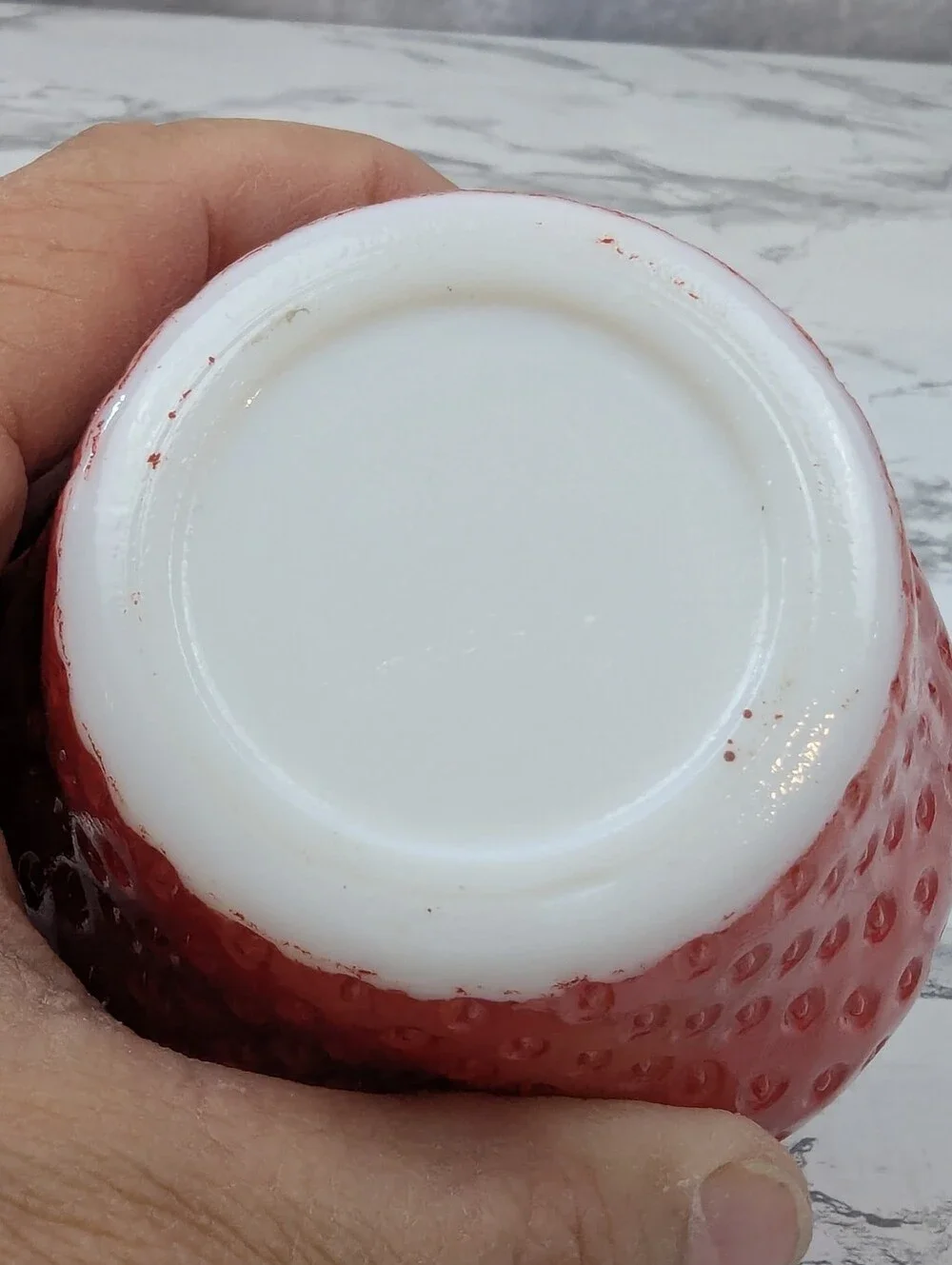 Hazel Atlas Strawberry Milk Glass Lidded Jam Jar Sugar Bowl Cottagecore - Picture 7 of 11